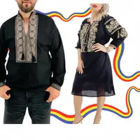 Set Cuplu Traditional 379 Camasa Traditionala si Rochie Traditionala