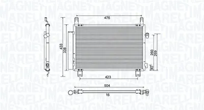 Condensator climatizare (cu uscator) potrivit TOYOTA YARIS 1.4D 08.05-12.12