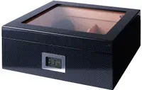 Humidor Angelo - Carbon, cu higrometru digital