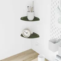 vidaXL Raft Suspendat pentru Colț 2 buc. Verde măsliniu 15 x 15 x 2 cm
