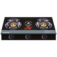 Aragaz ERTONE MN-1103 din sticla securizata, 3 Arzatoare din fonta, aprindere pe quartz, negru Engros
