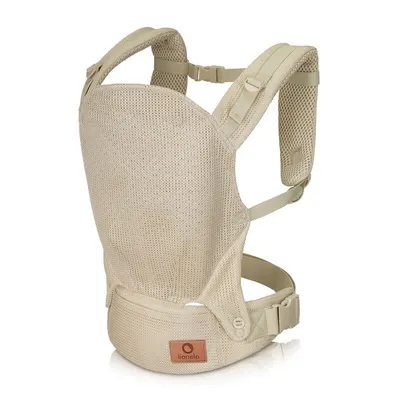 Marsupiu ergonomic, Lionelo, Margareet Air, 3 pozitii de purtare, Certificat de Institutul International pentru Displazie de Sold, 4 luni+, Pana la 20 Kg, Material respirabil 3D Air Mesh, Catarama dubla de siguranta, Bej