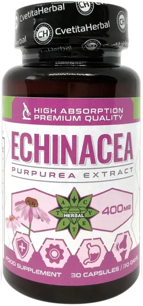 Echinacea, 400 mg, 30 capsule, Cvetita Herbal