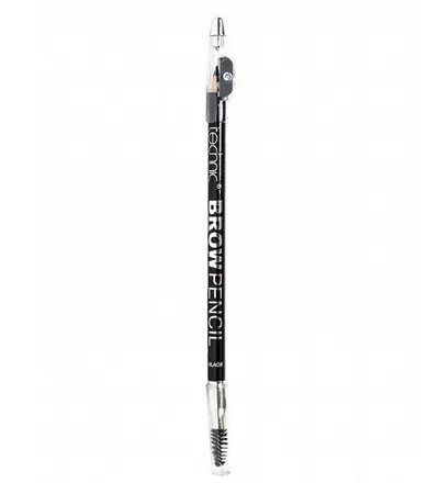 Creion de sprancene Technic Brow Pencil cu ascutitoare si periuta, Black