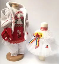 Set Traditional Botez Fetita - Costumas + Lumanare