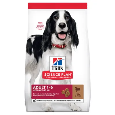 Hills SP CANINE ADULT MED L&R, hrana uscata pentru caini adulti de talie medie, cu miel si orez, 14 KG