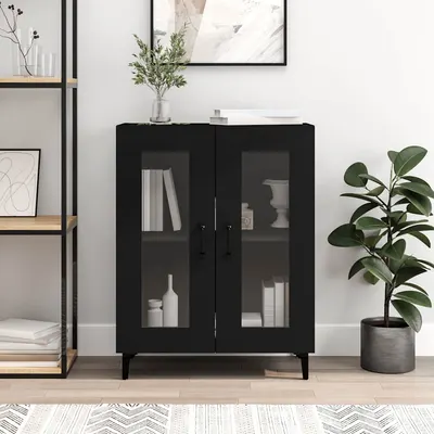 vidaXL Servantă, negru, 69,5x34x90 cm, lemn prelucrat