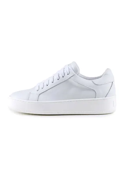 Pantofi sport din piele lacuita - Alb optic