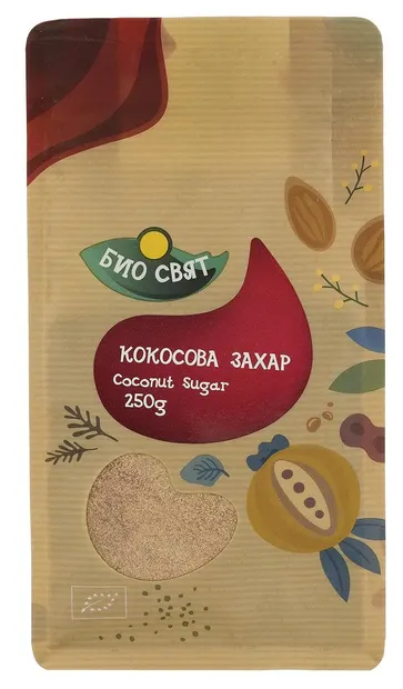 Zahăr bio de cocos, 250 g, Biosvyat