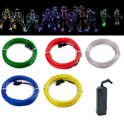 Kit fir luminos El Wire, lungime 2 metri, invertor inclus