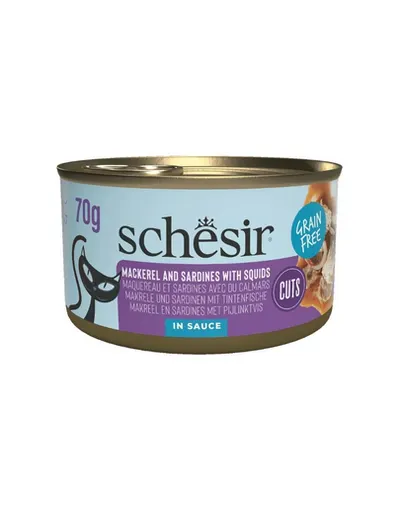Hrană umedă pisici sardine și macrou Schesir Grill în sos 70 g