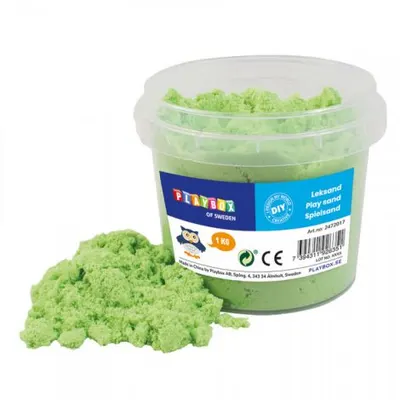 Nisip senzorial modelabil verde lime Play sand 1 kg PLAYBOX PB2472017