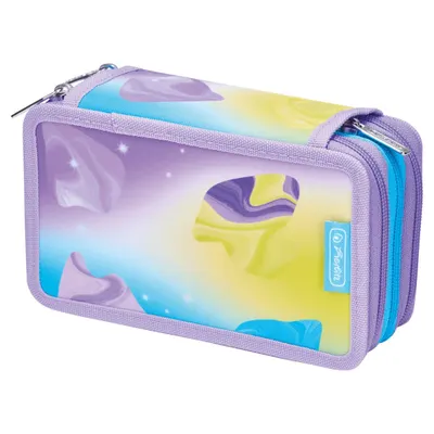 Penar echipat 31 piese, 3 fermoare, 19x11.5x7 cm, motiv Little Monster, Herlitz