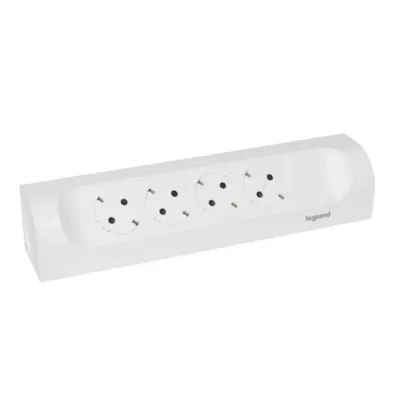 Prelungitor Sch 4x2p+t Unghi de Col T de Cablat Alb