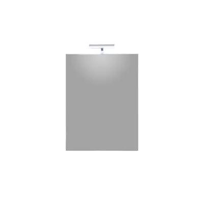 Oglinda baie dreptunghiulara Fluminia Joly 80x60 cm, montaj reversibil, cant gri deschis