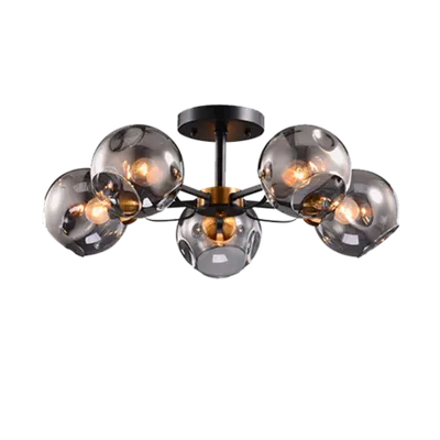 Candelabru Ellaria 5xe27 Negru/auriu Antic