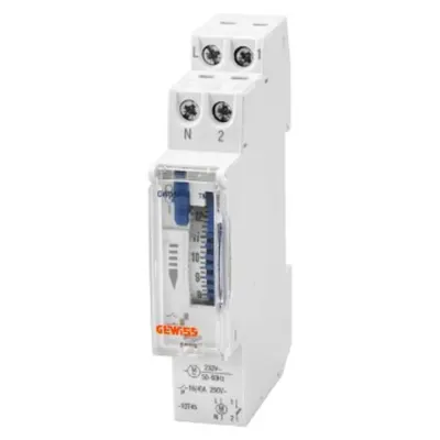 Compact Daily Time Switch - No Charge Reserve - 1 No Contact - 1 Modul