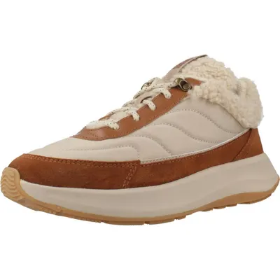 FITFLOP FitFlop F-Mode Flow Shearling-Mix Sneakers DIEPE BRUIN/CAMEL MIX 37