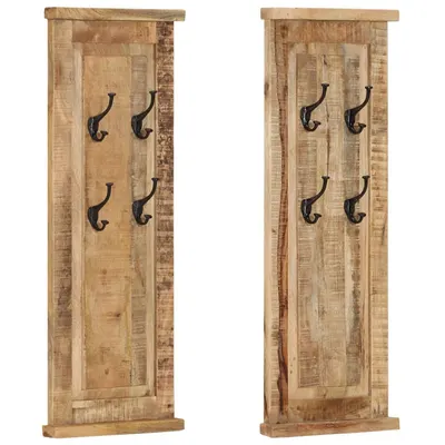 vidaXL Cuiere de haine, 2 buc., 38x100 cm, lemn masiv de mango