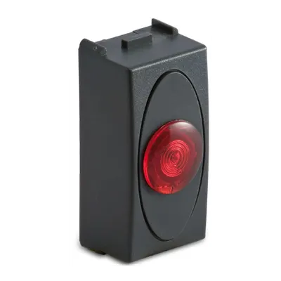 Priza cu lampa lumina rosie de usa, 1modul, 220V, gri