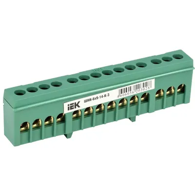 Neutral bus bar in body-Izolator onto a DIN-rail SHNI-6x9-14-k-Z