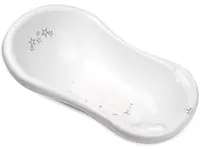 Cadita pentru bebelusi cu scurgere Lorelli - Little stars, 84 cm, alba