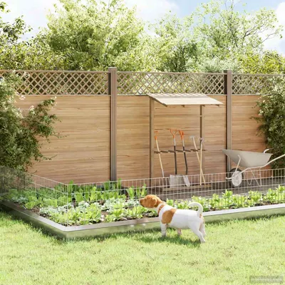 vidaXL Gard de grădină cu țevi de sprijin 48 buc. 95 x 50 cm Argintiu