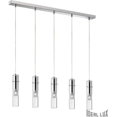 Lustra BAR, 5 becuri, dulie G9, L:1000mm, H:350/1150mm, Crom