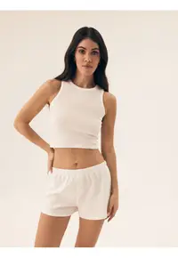 Pijama dama Vaffle 2 Crem alb