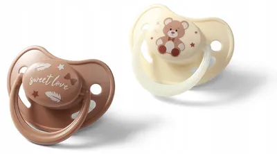Suzetă anatomică din silicon Babyono - 0-6 luni, 2 bucăți