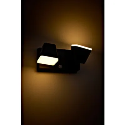 Zeta LED Square Double PIR 20W 1300lm 3000K ECG IP54 antraci