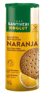Noglut Biscuiți digestive cu portocale, 195 g, Santiveri