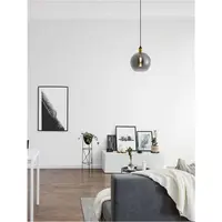 Lampa suspendata MIRRO Fumuriu Sticla Negru & Auriu Metal LED E27 1x12W 230V IP20 Fara bec Inaltime ajustabila