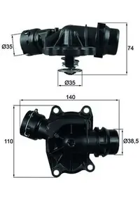 Termostat lichid racire (88 C, in carcasa) potrivit BMW 3 (E46), 5 (E39), 7 (E38), X5 (E53); LAND ROVER RANGE ROVER III; OPEL OMEGA B 2.5D 3.0D 08.98-08.12