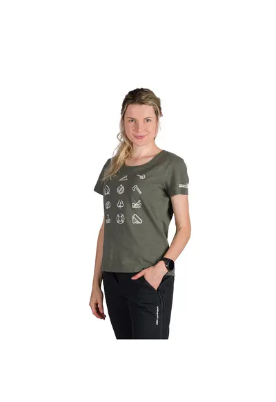 Tricou tehnic outdoor bumbac organic femei Candice - Verde