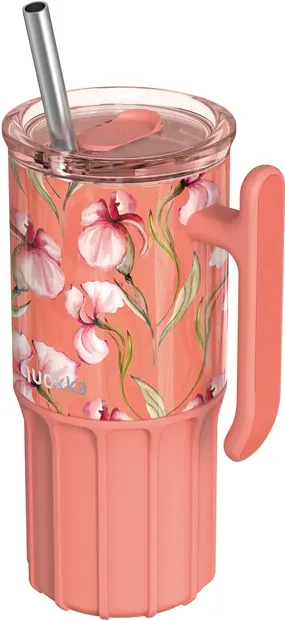 Cană termos Quokka Umi - Floral Coral, 720 ml