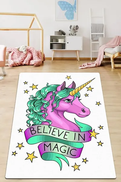 Covor antiderapant pentru copii Belive In Magic 150x200 cm