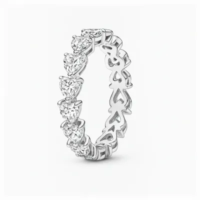 Inel Multi White Heart cu Argint