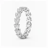 Inel Multi White Heart cu Argint
