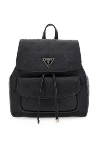 Rucsac din piele ecologica cu model monograma Cresidia II - Negru