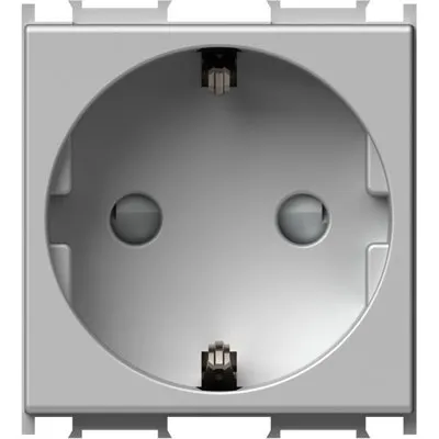 Modul Priza SCHUKO 1P 16A ST IP20 2M argint, TEM Modul TEM-VM10ES-B