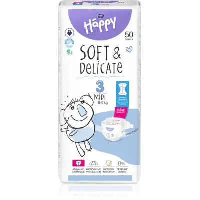 BELLA Baby Happy Soft&Delicate scutece de unică folosință cu canale Midi 5-9 kg 50 buc
