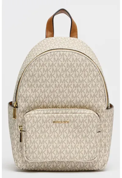 Rucsac cu model monograma Tanner - Maro/Alb murdar