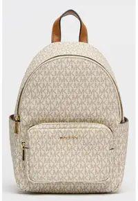 Rucsac cu model monograma Tanner - Maro/Alb murdar