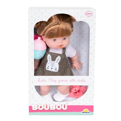 Papusa bebelus cu rochita, Boubou, 35 cm