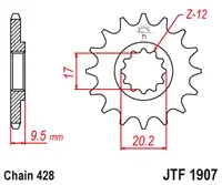 JT - Pinion (fata) JTF1907, 14 dinti - KTM SX85 04- SX105 XC105 07-