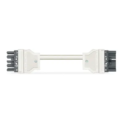 pre-assembled interconnecting cable; Eca; Socket/plug; 5-pole; Cod. L; H05Z1Z1-F 5G 1.5 mm²; 6 m; 1,50 mm²; dark gray