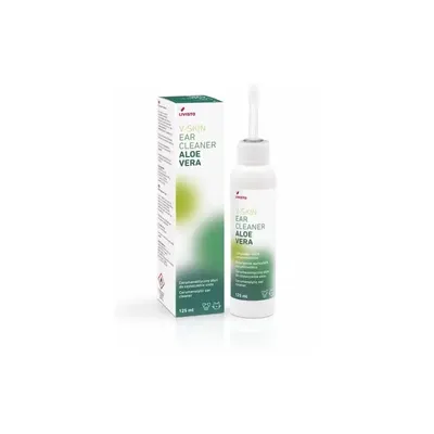 Solutie curatarea urechilor, Caini si Pisici, V-Skin Earcleaner Aloe Vera, 125 ml