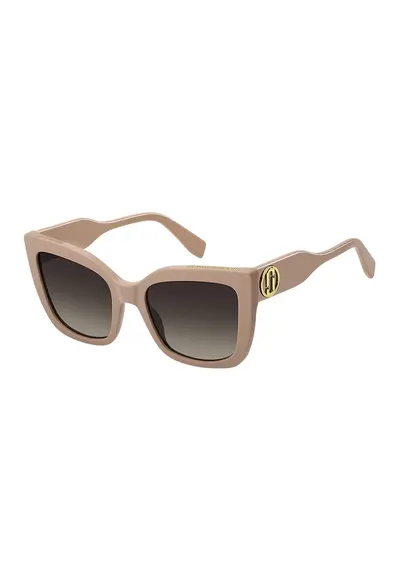 Ochelari de soare cat-eye cu lentile in degrade - Auriu/Bej inchis