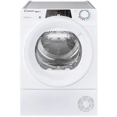 Uscator de rufe Candy Rapido ROE H10A2TE-S, Pompa de caldura, 10 kg, Clasa E, WiFi, Easy case, Senzor uscare, Antisifonare (Alb)